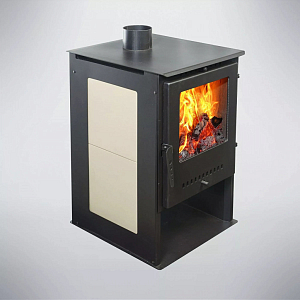 Печь-Камин Варвара "ГАРМОНИЯ 105 (ПЛИТКА)" (Стальная 3D футеровка)